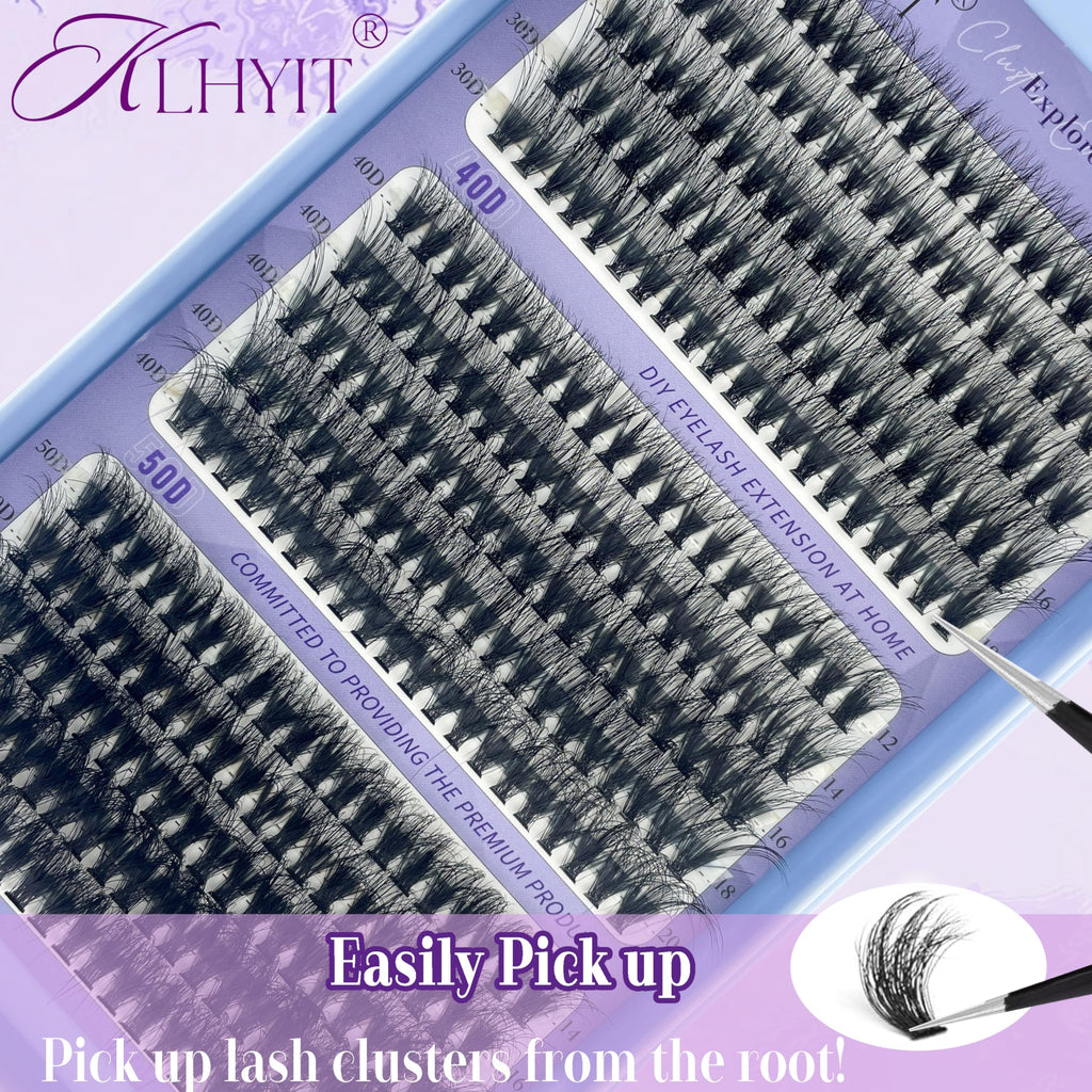 DIY Cluster Lash Extensions — 300pc Kit | 30D / 40D / 50D Mixed Lengths
