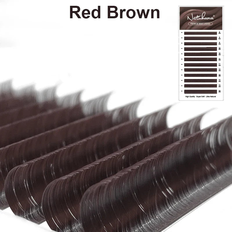 NATUHANA Colored Lashes | Individual Faux Mink Eyelashes