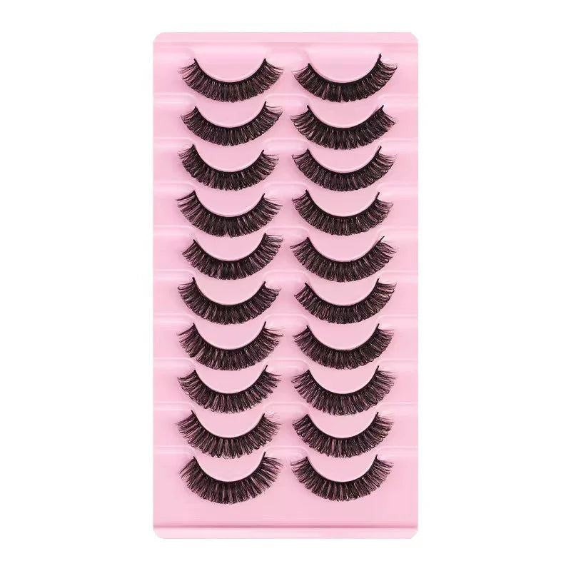 10Pairs 3D Mink Lashes Russian Strip Lash | Dramatic False Eyelashes for a Bold Look