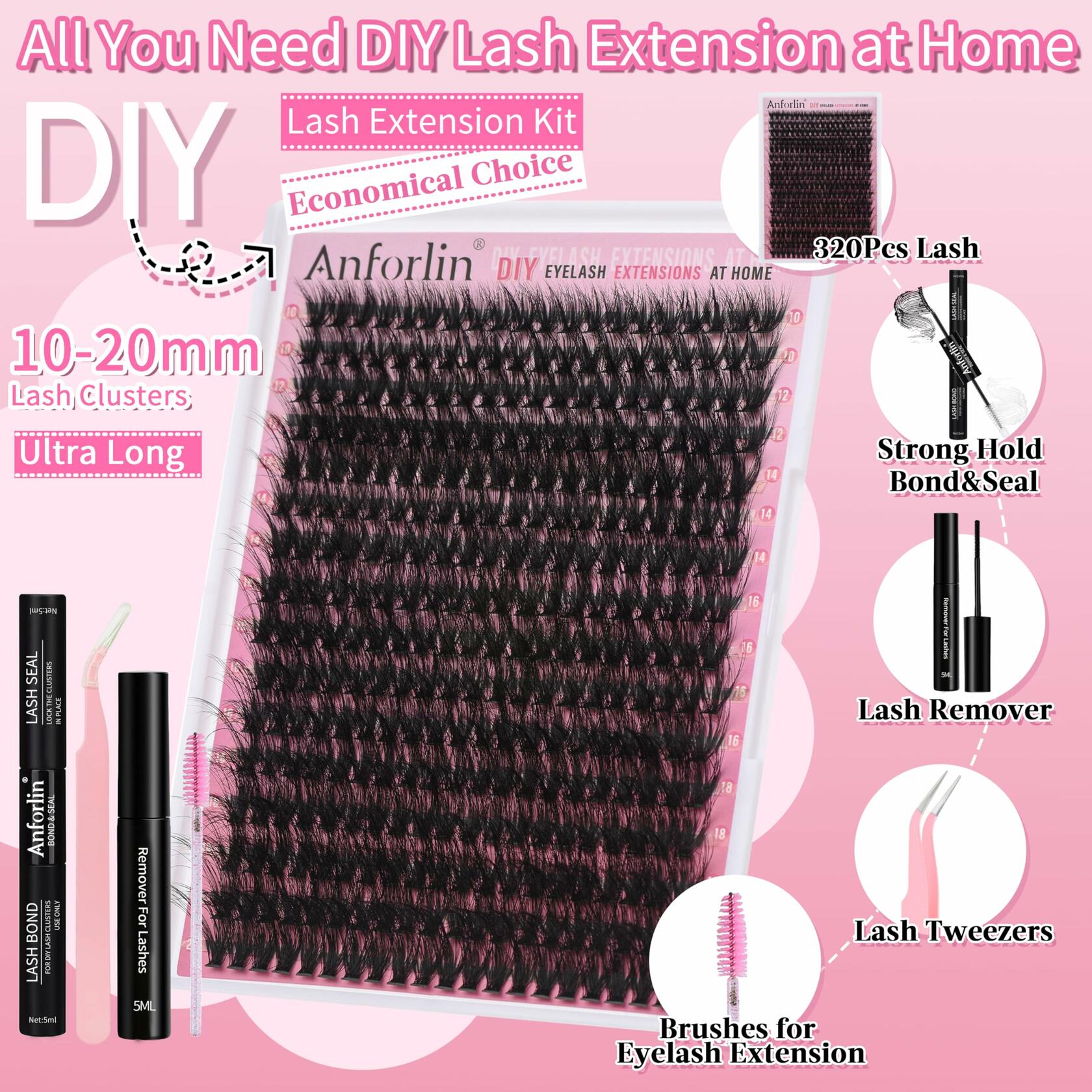 DIY Lash Extension Kit — 280pc Thick Volume D Curl (14–22mm)