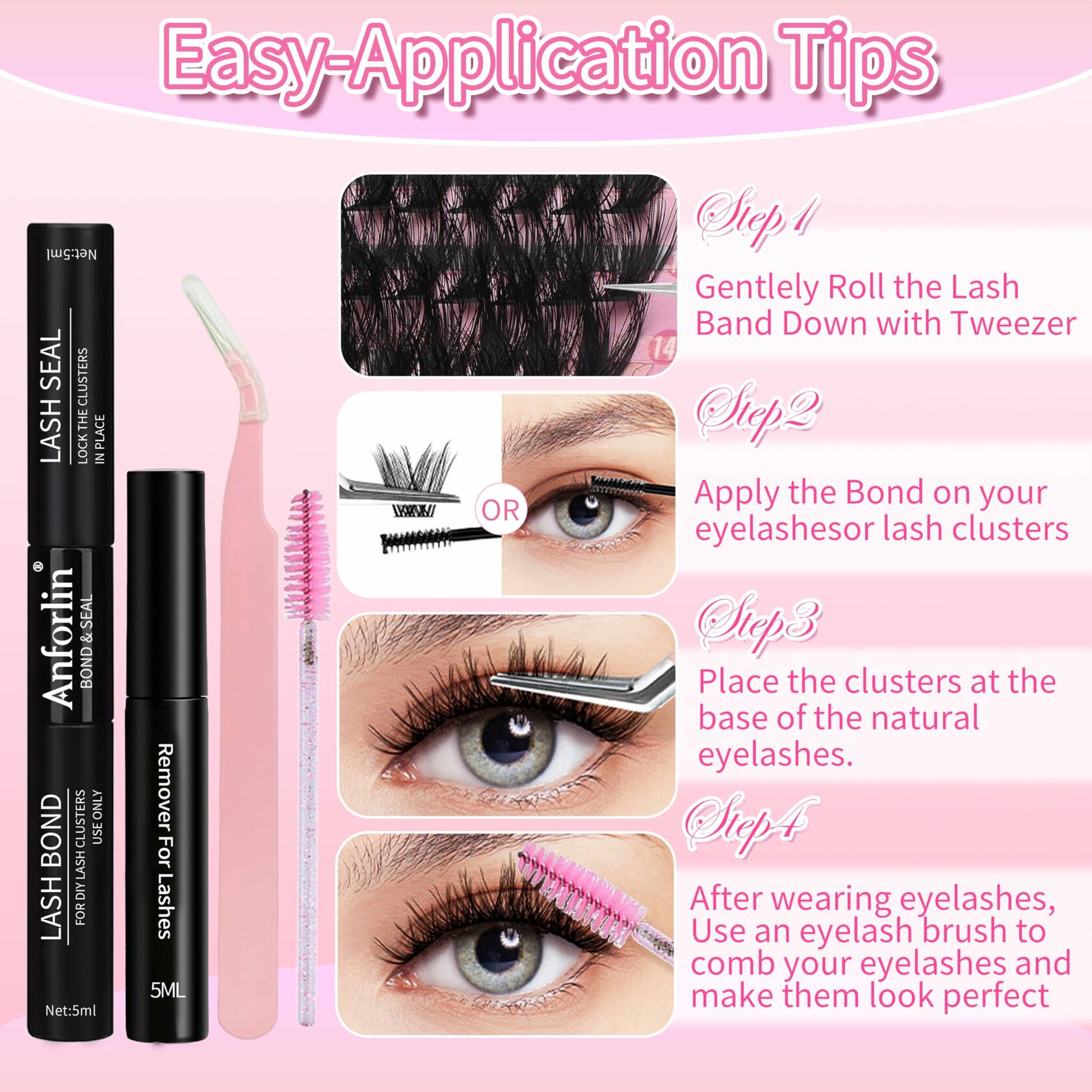 Fluffy Lash Clusters — 280pc 60D D Curl Kit (14–22mm)